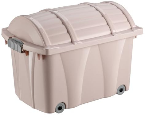 keeeper Piraten-Box, Aufbewahrungsbox mit Rollen und Verschluss, 58 x 37 x 40 cm, Kamil Pure, Pink (Nordic Pink)