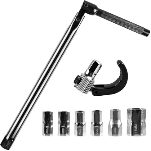 HOMURY Juego de 8 llaves para tuercas de grifo, 9 – 17 mm, llave de llave universal, para poner o quitar grifos de lavabo, llave de tuerca (negro)