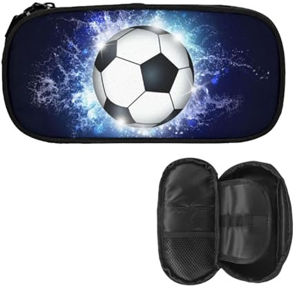 Glamifyr Federtasche Jungen Fussball,Federmappe Fussball Federmäppchen Fussball Federtasche Fussball Federmappe Jungen,Großer Kapazität 3D-Schulmäppchen Jungen Federmäppchen Jungen Vorschule Etui