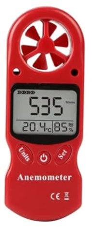 Luobannm LCD Anémomètre Multifonction avec Mesure de la Vitesse Du Vent, de la Température et de L'Humidité, Mini