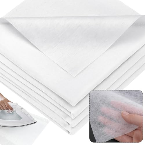 KOVSGQ Strykfleece strykinlägg för förstärkning, 5 x 1 m, strykflies för tyg, strykbart fleecetyg, inläggstyg, vit 35 g/m² fleece för strykning för strykveck, syhantverk, förstärkta kläder