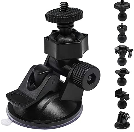 Sportway XLEADER S30 Dash Cam Suction Mount (2nd Gen) with 10pcs Joints for REXING,Z-Edge,Old Shark,YI,KDLINKS,Falcon Zero,Transcend,Crosstour,VANTRUE,GoPro Hero and Most Other Dash Cameras DVR GPS