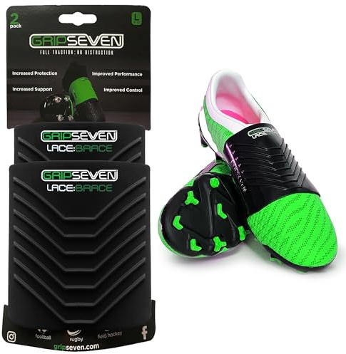 GRIP SEVEN Football Boots Lace Covers, Size 6-10+ UK Rugby Boots Laces Covers Made from Durable Silicone, Football Accessories for Men, Women, Kids, Keeps Laces Tied During Sports