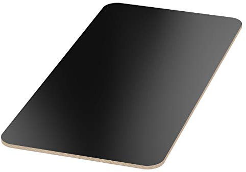 AUPROTEC 18mm Plateau de Table noir 700 mm x 500 mm Contreplaqué revêtu en mélamine 40cm-200cm au choix Radius angulaire 100mm Panneau de Contreplaqué en Bouleau : rectangulaire 70x50 cm