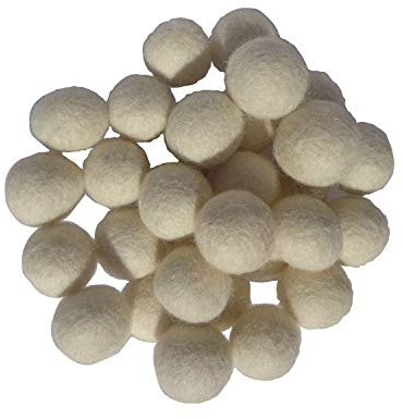 3cm 30mm Wool Felt Beads Balls Pom Pom Handmade DIY for Craft Dream Catcher Wind Chimes Baby Mobile Home Room Decor Nursery Ornaments Halloween Christmas Party Wreath Props (Beige 30mm 30pcs)