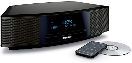 Bose Wave Music System IV - Espresso Black - for Holiday Family Entertainment - CD/MP3 CD Player, Advanced AM/FM Tuner, Dual Alarm, Remote Control, 2.4m AC Power Cable, 4.5 Inches Tall (Renewed)