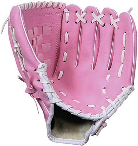 ZYYRSS Baseballhandschuh Sportschlaghandschuhe mit weichen, soliden PU-Lederverdickungskrügen Softballhandschuhe für Jugendliche Erwachsene, linker Handschuh für Rechtshänder (Rosa, 11,5 Zoll)