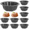ZENFUN 10 mini moldes de flan, moldes de 4 pulgadas para tartas, antiadherentes, de acero al carbono, moldes de mini flan, moldes para pasteles, moldes reutilizables para hornear cupcakes, pan