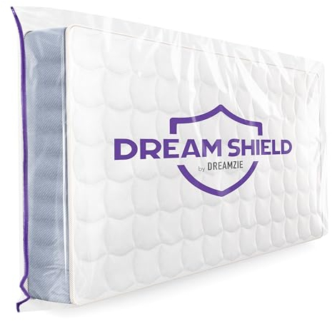Dreamzie Housse Protection Matelas Demenagement et Stockage avec Fermeture Éclair (Epaisseur 30 cm) en Plastique - Sac de Stockage, Rangement Déménagement - Résistant - Housse Matelas 80x200 cm