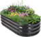 BIRDSINYARD Aiuola rialzata per esterni – Fioriera rialzata per il giardinaggio | Vaso da giardino in metallo con bordo di sicurezza e guanti (grigio scuro, 120 x 60 x 30 cm, 1 pezzo)