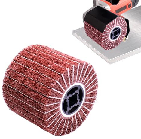 Spazzola a rullo abrasivo per macchina satinata, levigatura efficiente, opacizzazione e satinatura di legno e metallo, superfici, manicotti abrasivi in grana 60 (grana 80)