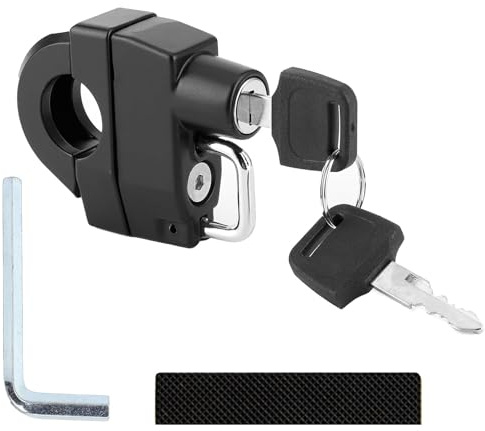 Lucchetto universale per casco da moto con chiavi, diametro manubrio 22-28 mm, antifurto per moto e biciclette, nero