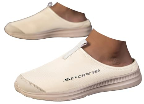Xbemkste Sabots pour homme - Légères et respirantes - Chaussures de jardin décontractées - Confortables - Antidérapantes - Chaussures de loisirs - Semelle souple, beige, 42 EU