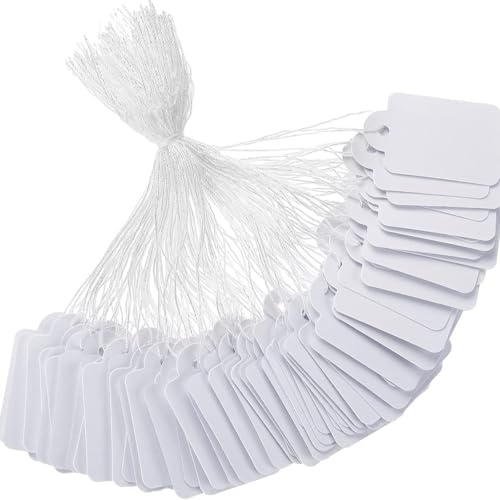 Etiquette Prix,Étiquette Prix Kraft avec corde, Blanc, 25x15 mm, 200 Pièces | Etiquette Prix Vetement, Etiquettes de Prix, Étiquettes de Bijoux Mini , pour Affichage de Bijoux de Vêtements