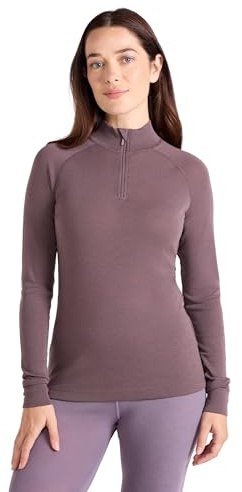Mountain Warehouse Merino Damen Langarmshirt mit Reißverschluss II Braun Damengröße EU 50