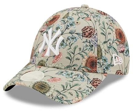 New Era 9FORTY Dammössa All Over Print Floral MLB New York Yankees beige/vit