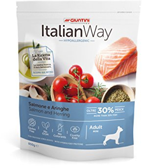 Italian Way Cibo per Cani Ipoallergenico Salmone e Aringhe - Adult - Mini - 8 kg