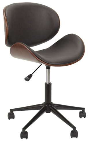 Home Deco factory med hjul Reno möbler kontorsstol bekväm arbetsstol, metalljärn, svart, 51 x 51,5 x 77
