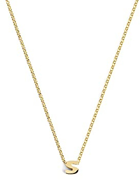 SINGULARU - Collar Personalizado Single Letter. Colgante en Plata de Ley 925 con Acabado Baño de Oro de 18 Kt. Cadena de Talla Unica. Joyas para Mujer. Letra S