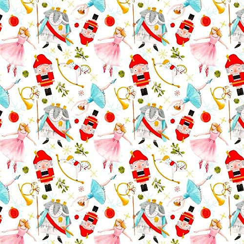 100% Cotton Digital Fabric Christmas The Nutcracker Ballerina 140cm Wide - Per Metre