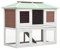HOMIUSE Kleintier/Kaninchenstall 2 Etagen Braun Holz Hasenstall Meerschweinchen Haus Hasen ZubehöR Meerschweinchen KäFig Hasenstall DraußEn Winterfest HamsterkäFig Holz Braun und Weiß130x68x105 cm