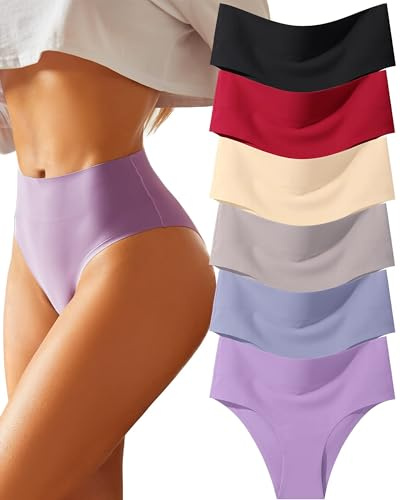 BeReady Tummy Control Knickers High Waisted Underwear Women Seamless Knickers for Women No Show Sexy Panties Multipack Pack of 6