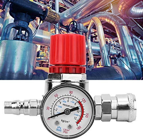Tryckregulator med Manometer, 10 mm Tryckväxlingsventil, Zinklegering, 0,8 MPa Max Arbetstryck, för Luftkompressorer