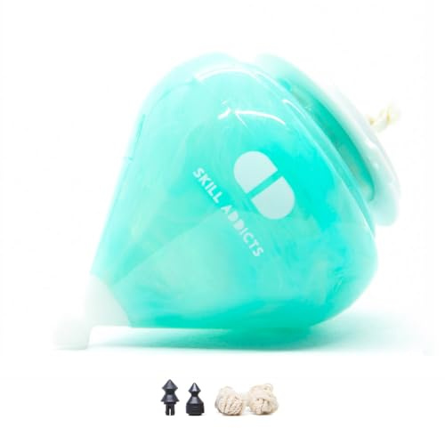 SA Ball Bearing Spin Top - Turquesa (Incluye Accesorios de peonza, aplicación para Aprender Trucos de Spintop, Trompo)