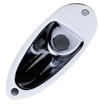 Guyker Guitar Oval Curved Metal Jack Plate Jackplate Socket for Electric Guitar Bass Replacement Parts, HJ001 chrome