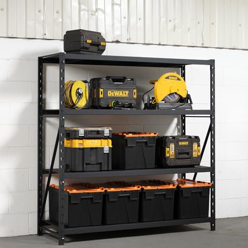 Black Heavy Duty Industrial Racking With Metal Shelves 1830mm H x 1800mm W x 600mm D 400KG UDL per Shelf