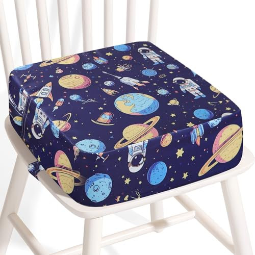 Sitzerhöhung Stuhl Kind, Waschbar Zerlegbar Tragbare Sitzerhöhung Kleinkinder Esszimmerstuhl ErhöHen Pad Esszimmer Boostersitze mit 2 Sicherheitsschnalle Gurte Kindersitzkissen