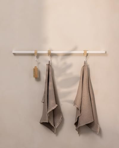 Metallbude Handtuchhalter VANA - Eckig/Weiß - Wandmontage - Pulverbeschichtetes Stahlrohr - Kratz-, Stoß- & Schlagfest - 85x7 cm