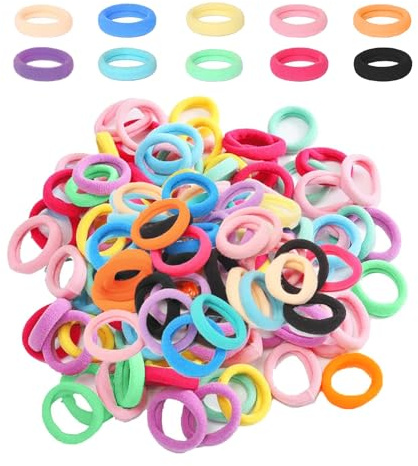 200-Pack Baby Hair Bands for Girls,Baby Hair Bobbles, Kids Hair Bobble,Toddler Hair Bobbles for Girls, Kids Seamless Elastic Hair Ties, No Damage (Multicolor)