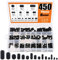 Rustark 450Pcs M3/M4/M5/M6/M8 Allen Head Socket Hex Grub Screw Set Assortment Kit with Internal Hex Drive - 12.9 Class Black Alloy Steel