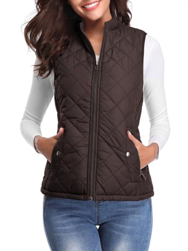fuinloth Kvinnors Veste Höst Lätt Skinnväst ärmloos Veste Kort Jacka Gilet