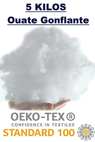 L22G Ouate de Rembourrage 5kg – Fibre Polyester Siliconée Premium – Garnissage Coussin, Oreiller, Peluche – Gonflant Durable – Oeko-TEX Lavable 95°
