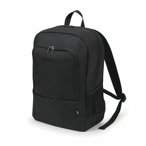 DICOTA Eco Backpack BASE 13-14.1 - Leggero zaino per computer portatile con imbottitura protettiva e spazio di stoccaggio, colore nero