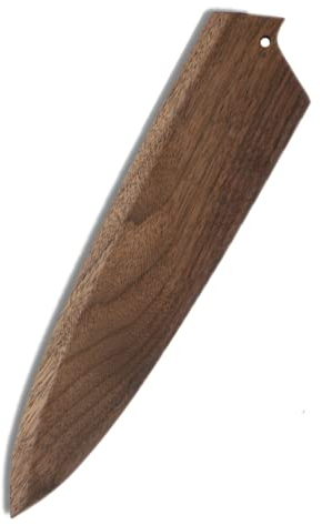 Aibote Handgefertigte Natürliche Schwarze Walnuss Holz japanische Gyuto Kochmesser Scheide Magnetischer Messeretui-Halter Schutzhülle aus Holz (8 Zoll,A)