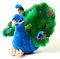 Uni-Toys - Pfau - 19 cm (Höhe) - Plüsch-Vogel - Plüschtier, Kuscheltier