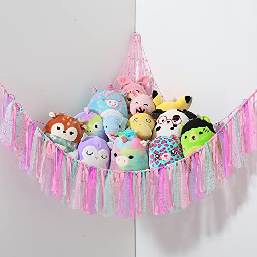 Toy Hammock For Stuffed Animals Macrame Teddy Bear Hammock Boho Soft Plush Toy Storage Net For Teddies Corner Holder For Kids Room