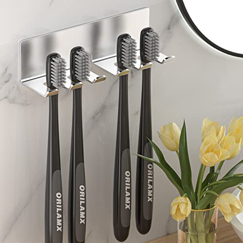 YAYINLI Electric Toothbrush Head Holder, Toothbrush Holders Wall Mounted, Electric Toothbrushs Holder, Bathroom Shower Tooth Brushing Holder, Tooth Brush Head Holder Organiser (Silver, Large)