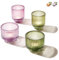 Praknu Portacandele Vetro Colorato - 4 Portacandele Grande per Decorazione da Tavolo - Robusto e Ideale per Candele Decorative per Casa e Matrimoni