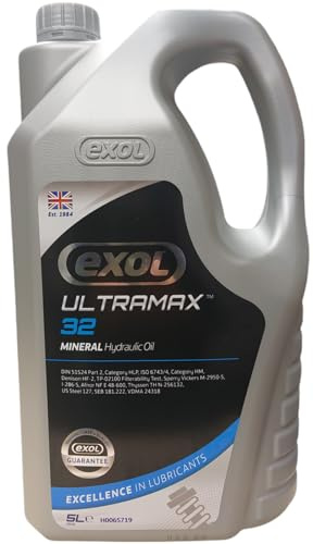 EXOL PREMIUM GRADE HYDRAULIC OIL 32 5LT, A VIRGIN GRADE ISO VG 32 FLUID MADE IN THE UK NOT RECYCLED