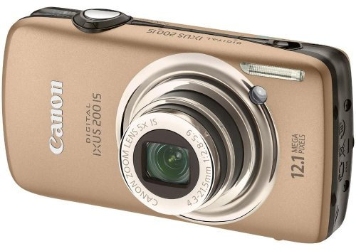 Canon IXUS 200 IS Digital Camera 12.1 Megapixel, 5x Optical Zoom 3.0- Inch LCD Gold (Renewed)