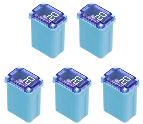 sourcing map 5 Pcs Micro Cartridge Fuses 20A 32V Slow-Blow Automotive Fuse Kit for Car Electrical Protection
