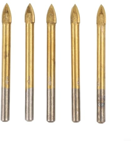 Set di punte da trapano in carburo per piastrelle e vetro, 5-12 mm, con testa a croce per piastrelle in ceramica, marmo, legno e cemento, 5 pezzi Indust (8 mm)