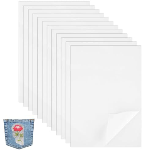 12 Pcs A4 Water Soluble Embroidery Stabilizer - 50gm Self-Adhesive Dissolvable Embroidery-Paper, 30x21cm, for Hand & Machine Embroidery