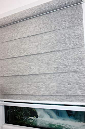 Doppelrollo Duo Rollo Klemmfix ohne Bohren Länge 200 cm (hellgrau meliert, 80)