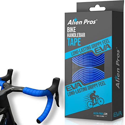 ALIEN PROS Bike Handlebar Tape EVA (Set of 2) Blue - Enhance Your Bike Grip with These Bicycle Handle bar Tape - Wrap Your Bike for an Awesome Comfortable Ride (Set of 2, Blue)