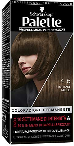 Schwarzkopf, Palette Colorazione Permanente, Tinta per Capelli, Crema Colorante Professionale, Copertura dei Capelli Bianchi, Sistema Anti-danni, Tonalità 4-6 Castano Miele